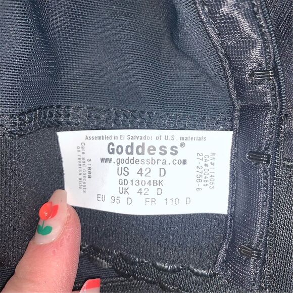 Goddess Women's Longline Bra Black Size 42D Lace - Picture 3 of 6